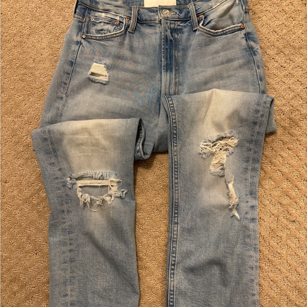 Mother Rider Skimp Distressed Jeans 30